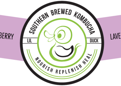 lavenderberry bottle label lil duck kombucha