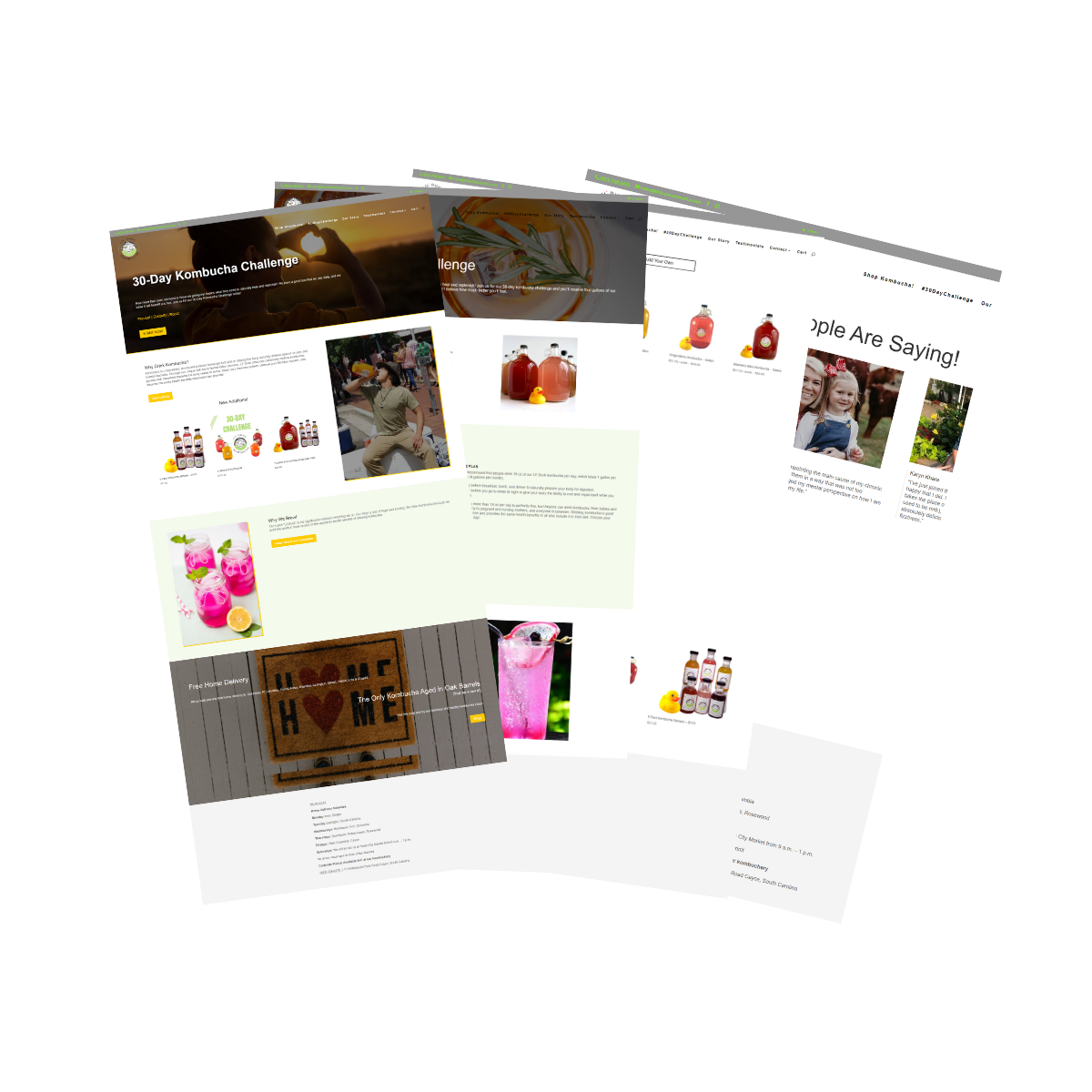 lil duck kombucha web design layouts