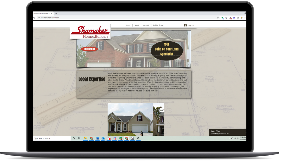 shumaker homes web design before