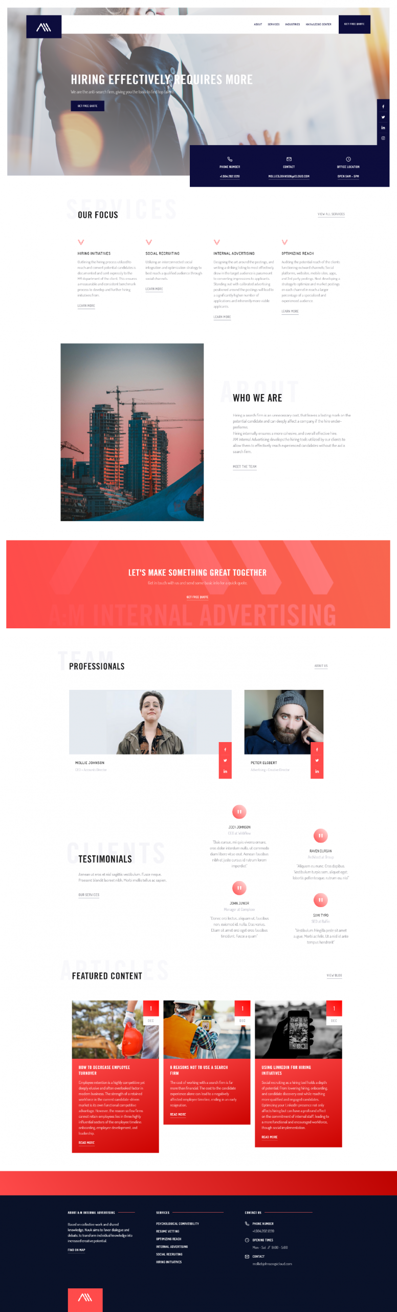 am internal advertising web design