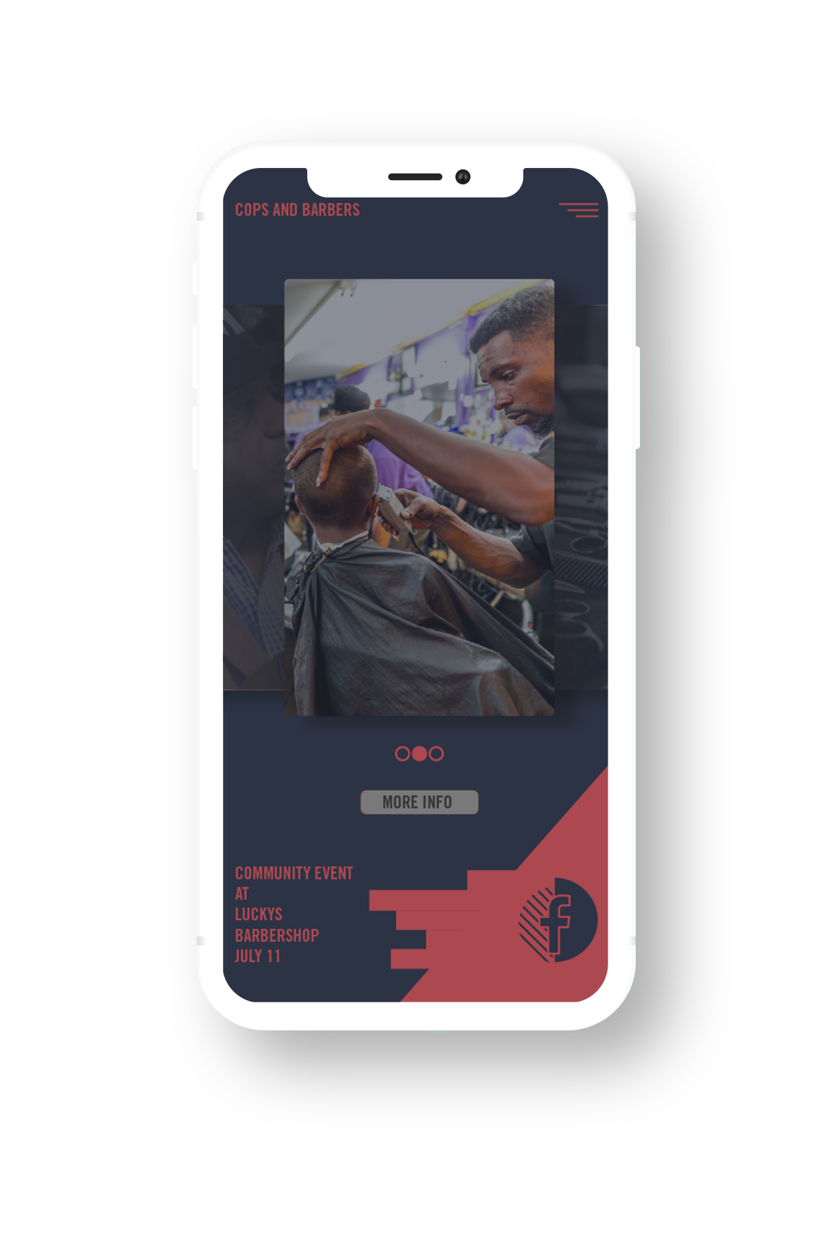 cops and barbers charlotte application design