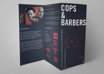 cops and barbers trifold print design