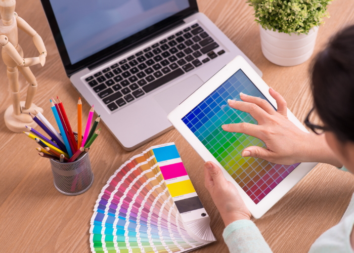 design color palette on an ipad