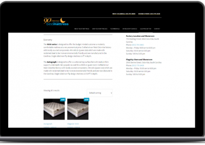 best mattress ecommerce web design old economy category page