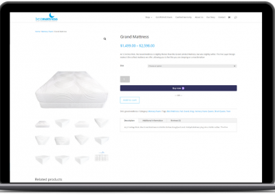 best mattress ecommerce web design mattress product page