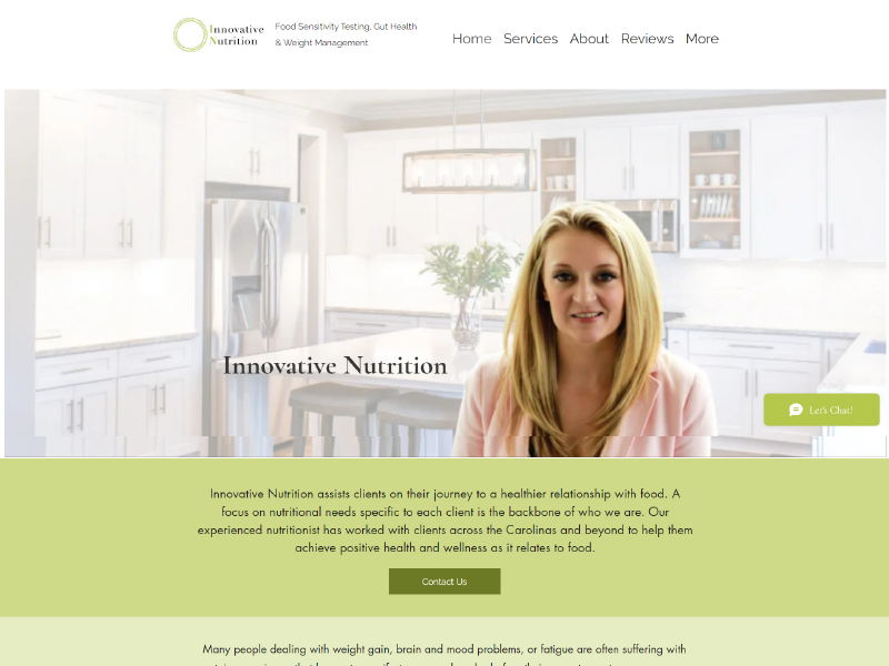an image of the old innovative nutrition website design