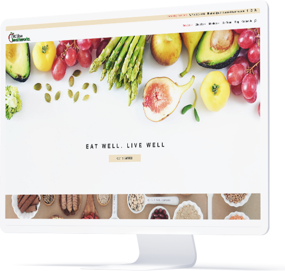 nutrition healthworks desktop homepage  web design