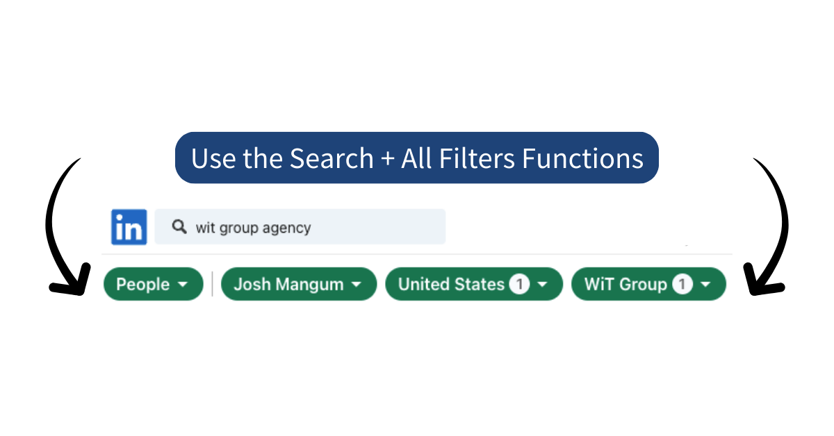 marketers using filters in linkedin search