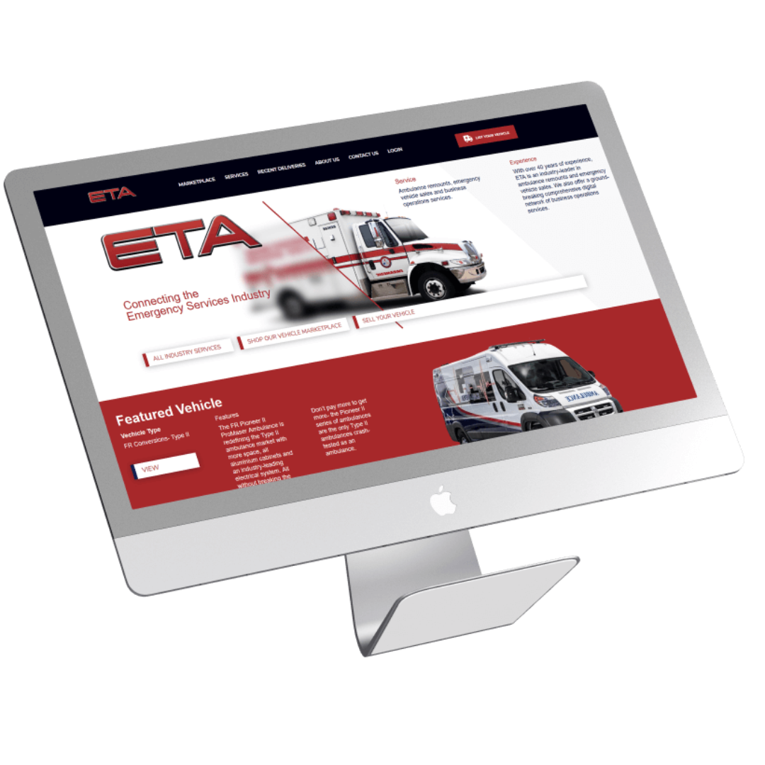 emergency transportation associates  web mockup