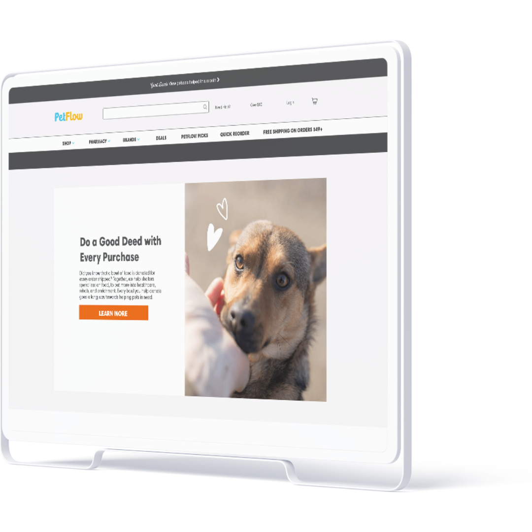 petflow desktop mockup