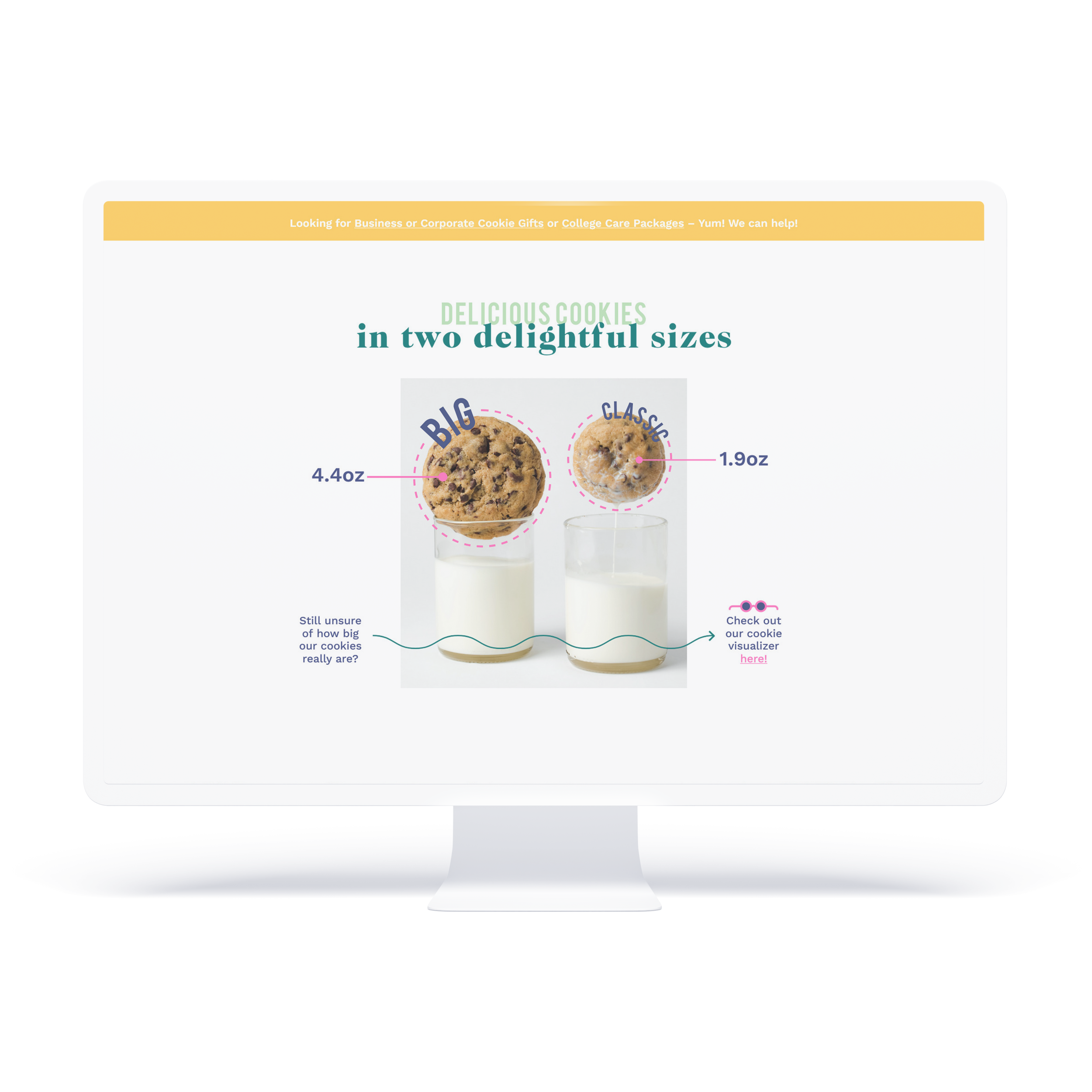 cookie graphics on computer screen to improve conversion rate